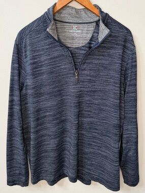 Johnston & Murphy XC4 Quarter Zip Pullover XL Blue Performance Stretch Athletic